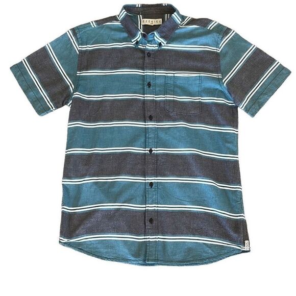Ezekiel Stripe Button Down Short Sleeve Shirt Men’s XXL - Picture 1 of 6